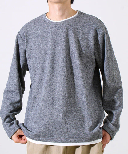 【彈力面料】拉絨假兩件套頭衫