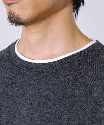 【彈力面料】拉絨假兩件套頭衫