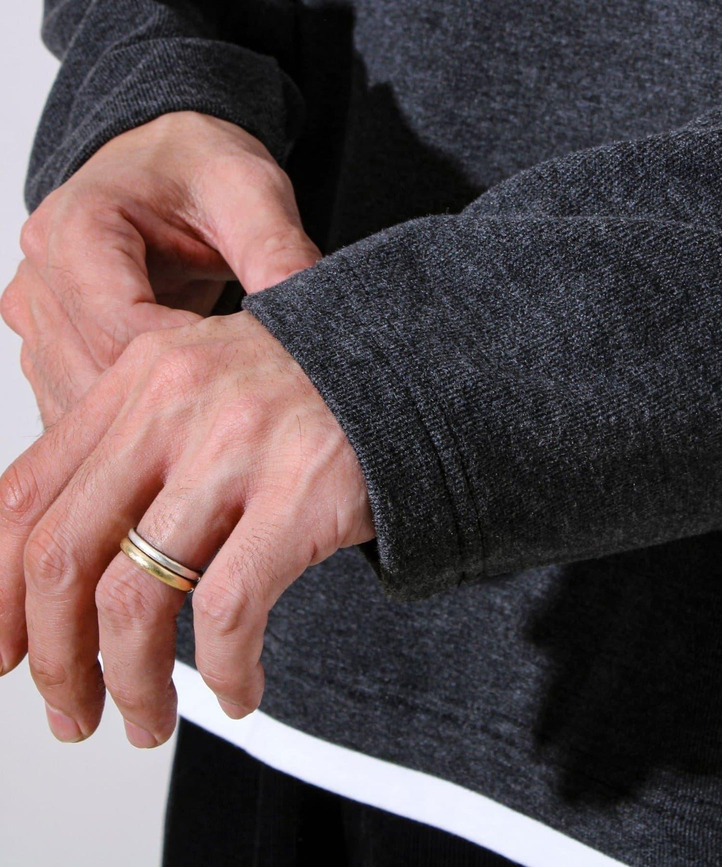 【彈力面料】拉絨假兩件套頭衫