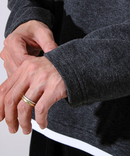 【彈力面料】拉絨假兩件套頭衫