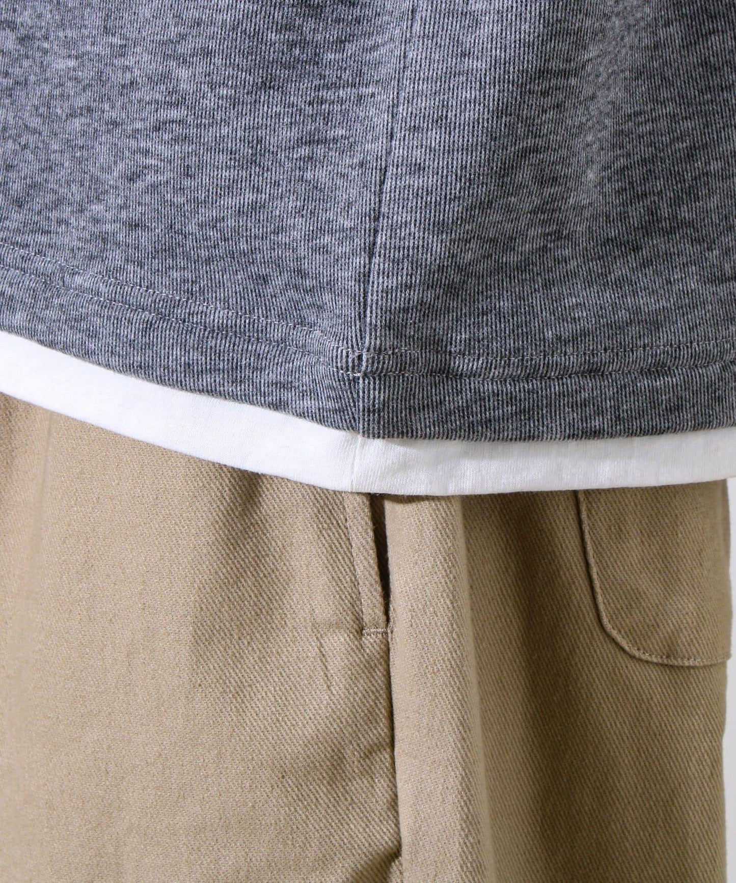 【彈力面料】拉絨假兩件套頭衫