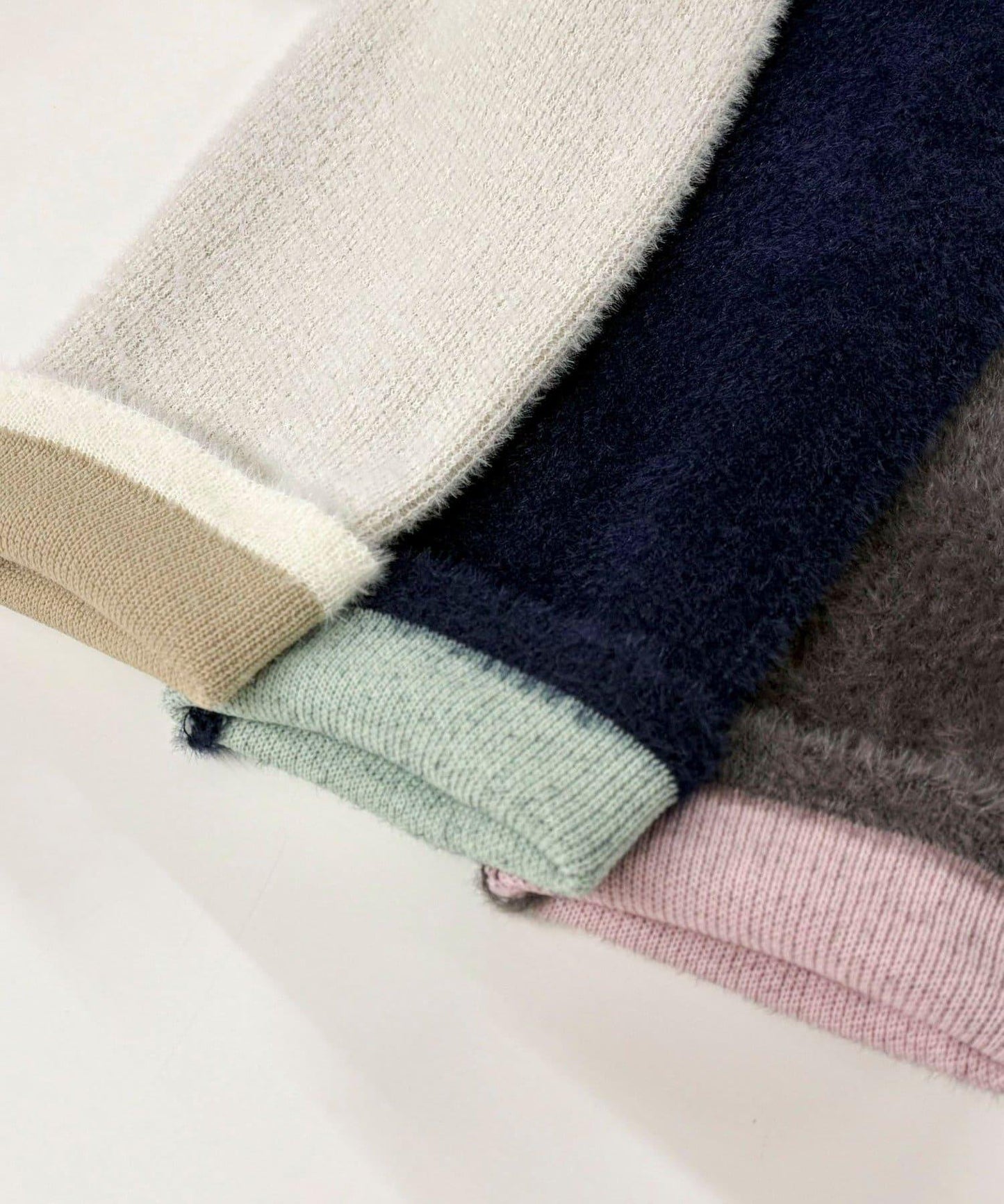 長毛內裡拼色夾克開衫