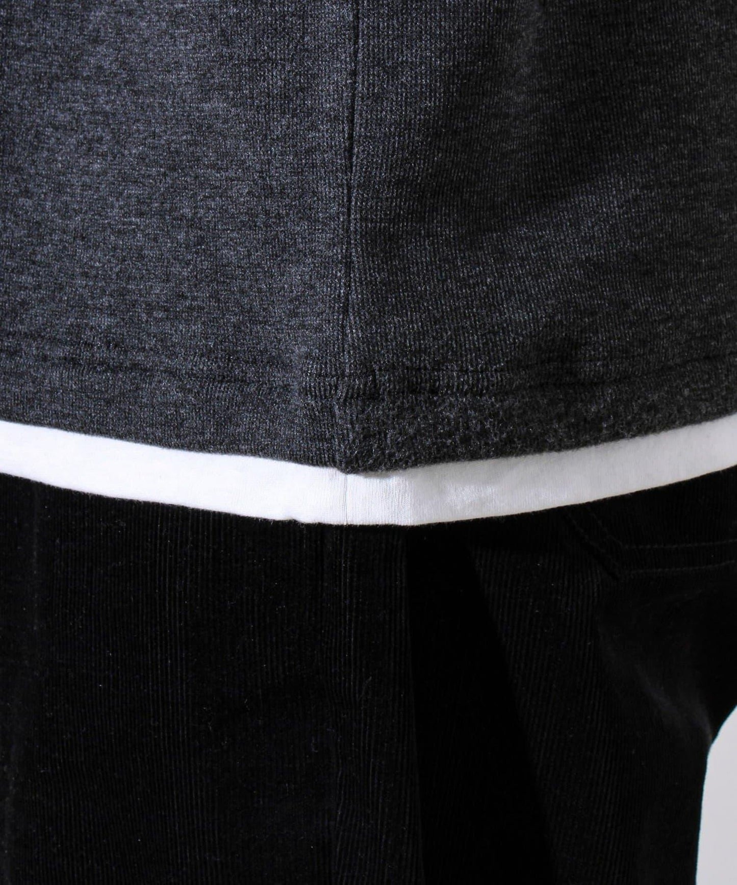 【彈力面料】拉絨假兩件套頭衫