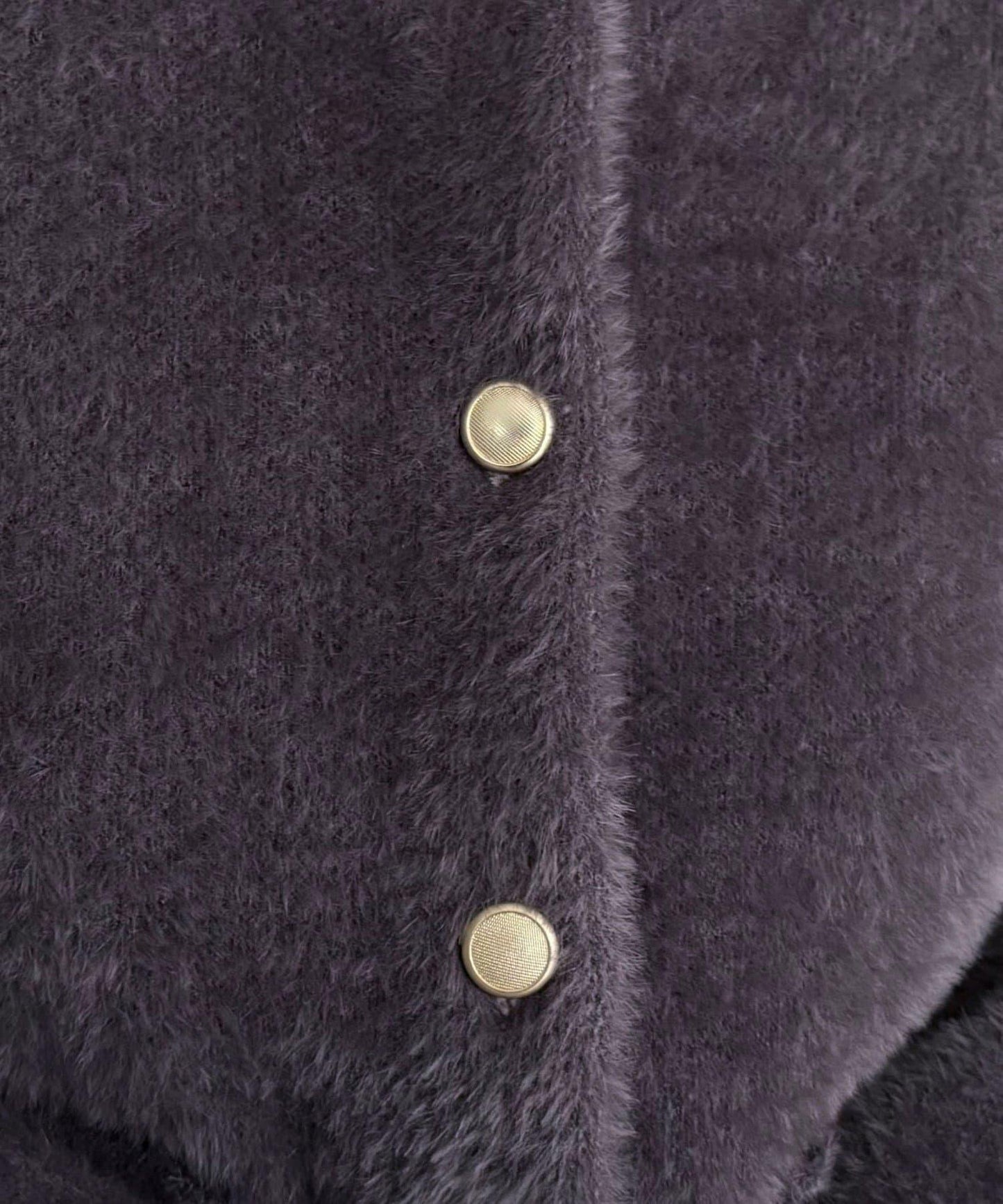 長毛內裡拼色夾克開衫