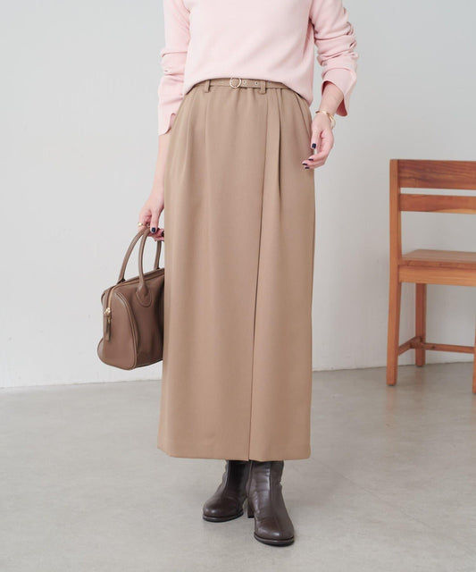 【2尺碼可選】羊毛感繫帶半身裙/可成套搭配