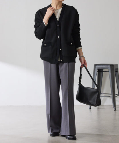 【人氣系列】亮片條紋鬆緊腰帶長褲