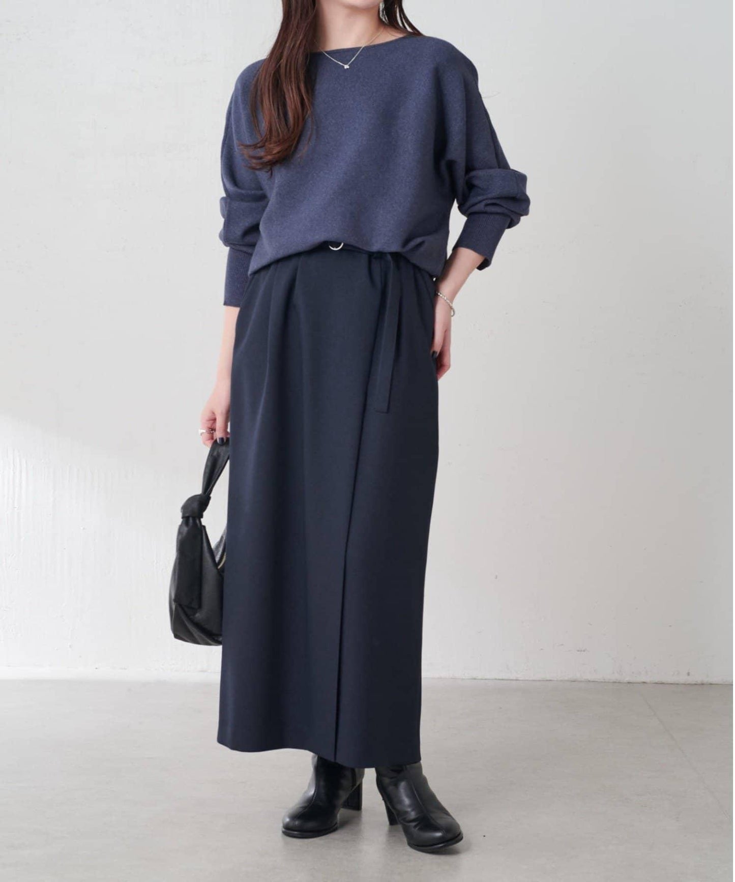 【2尺碼可選】羊毛感繫帶半身裙/可成套搭配