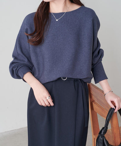 袖口羅紋2WAY蝙蝠袖針織衫