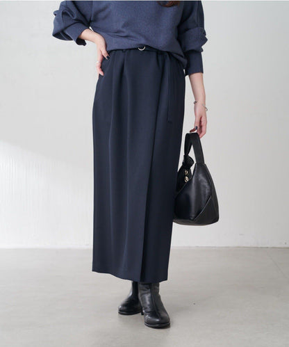 【2尺碼可選】羊毛感繫帶半身裙/可成套搭配