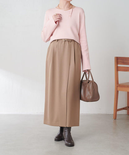 【2尺碼可選】羊毛感繫帶半身裙/可成套搭配