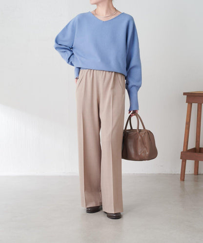 袖口羅紋2WAY蝙蝠袖針織衫