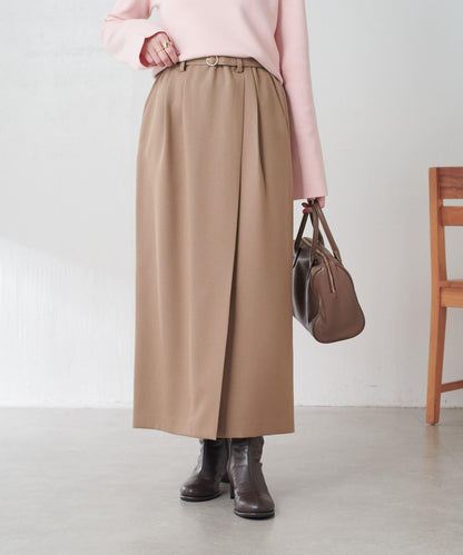 【2尺碼可選】羊毛感繫帶半身裙/可成套搭配