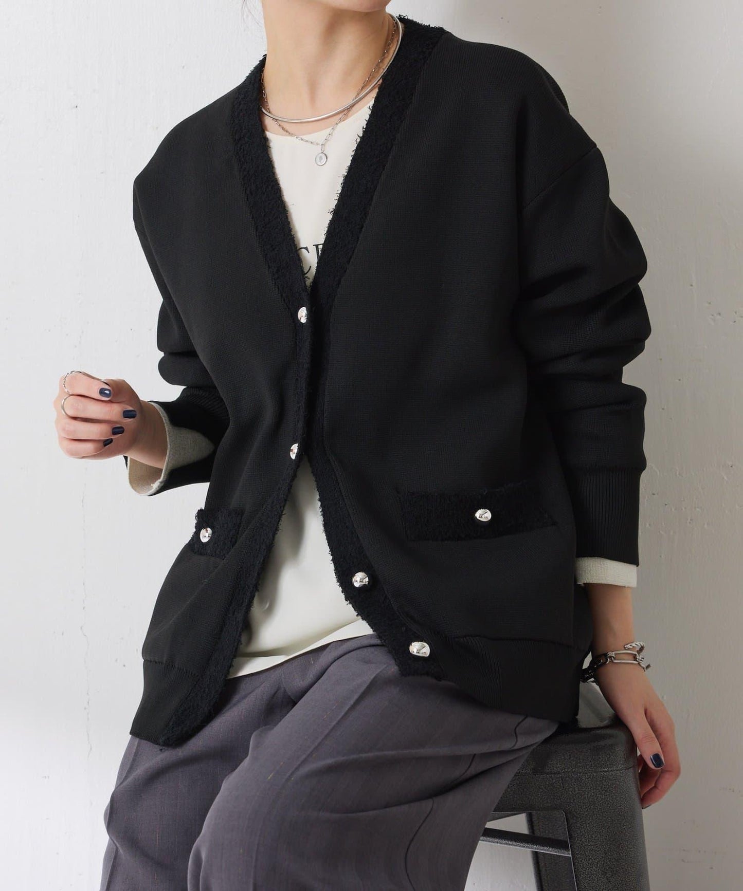 【輕盈/顯氣質】半米蘭針織開衫