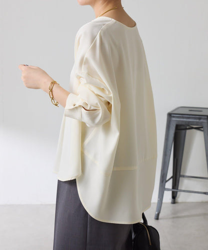 【修身顯瘦】翻領寬鬆襯衫/禮服