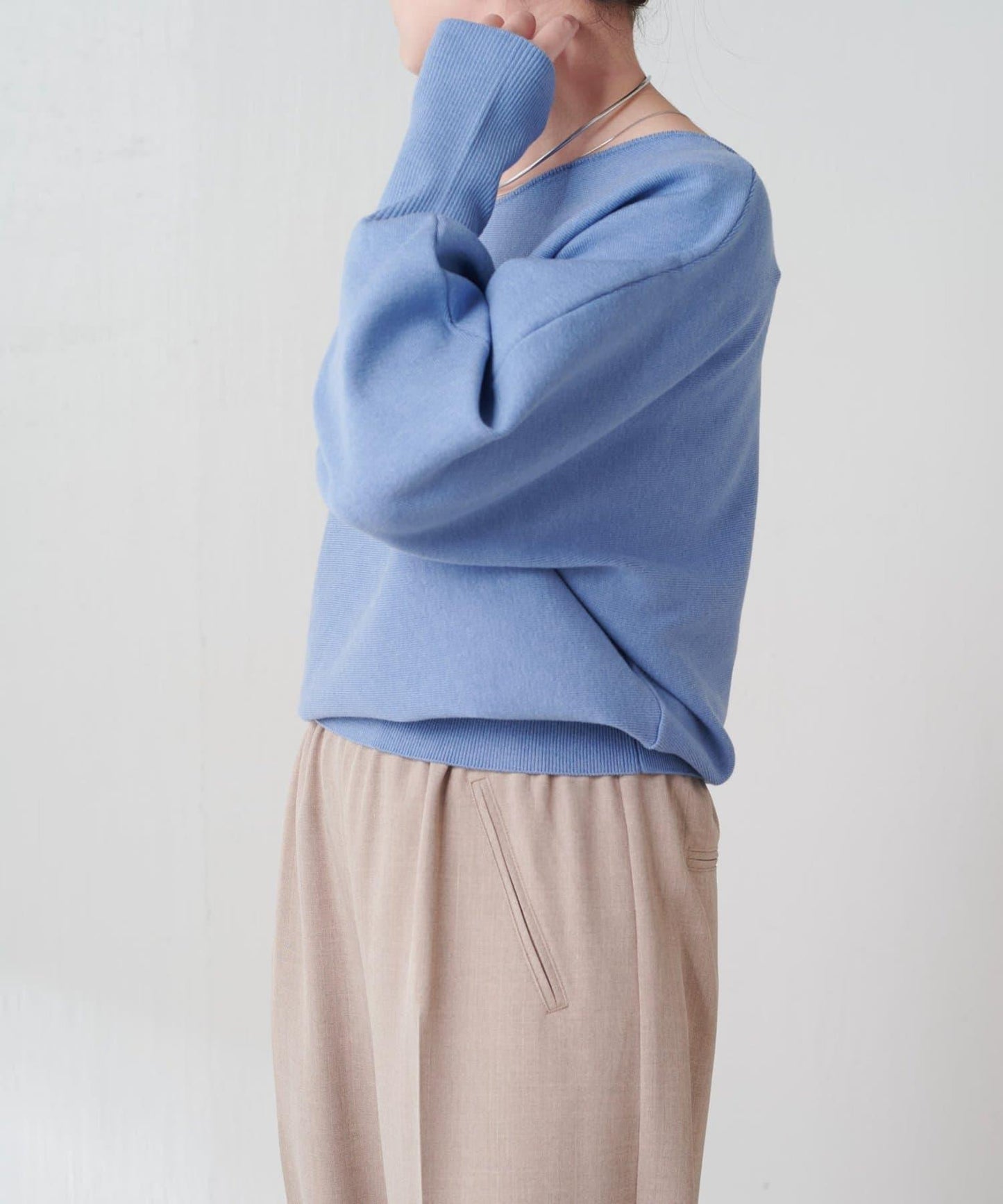 袖口羅紋2WAY蝙蝠袖針織衫