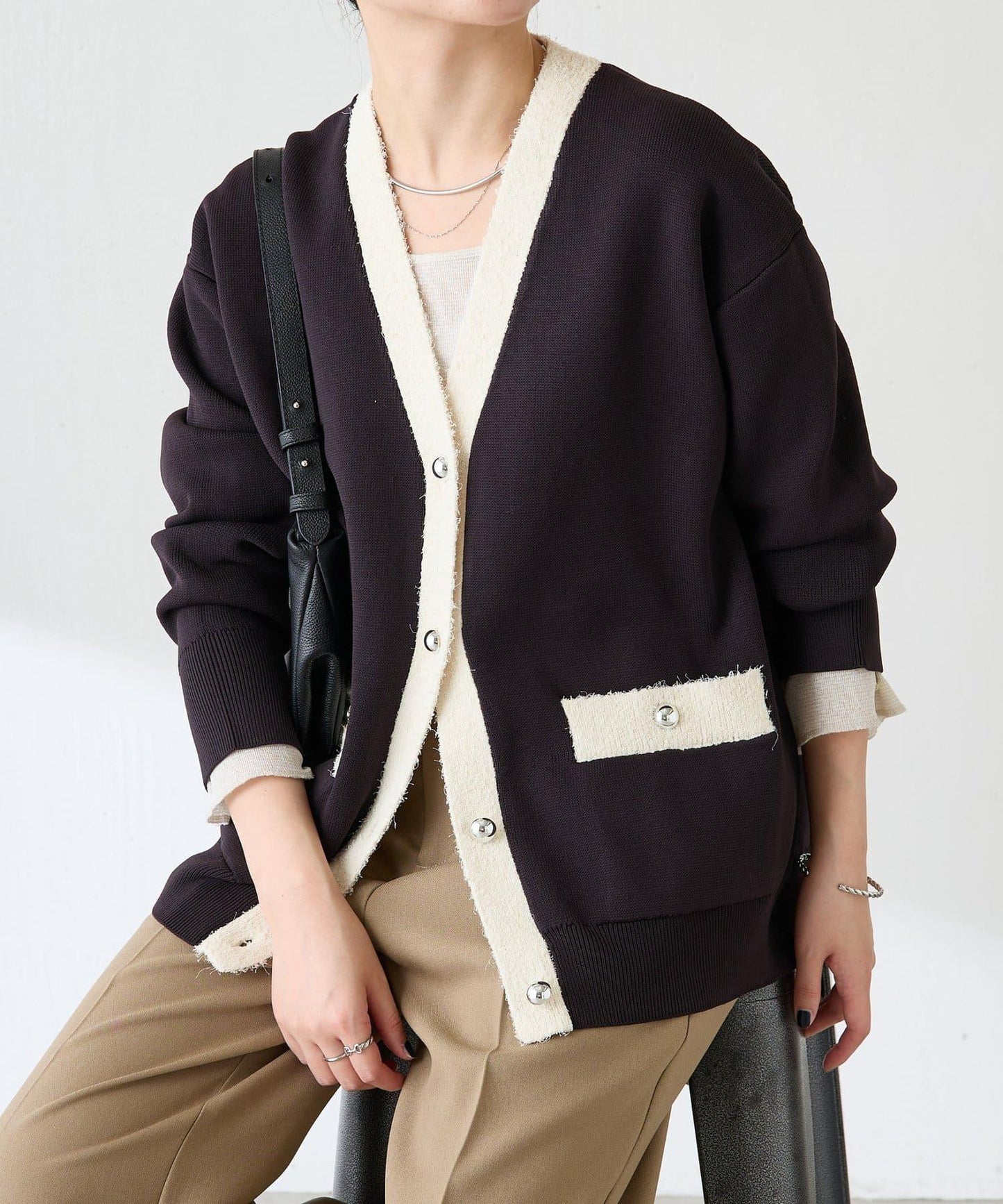 【輕盈/顯氣質】半米蘭針織開衫