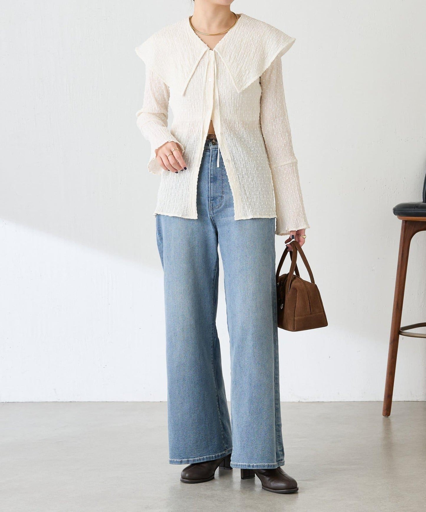 【領子可拆卸】大翻領開衫