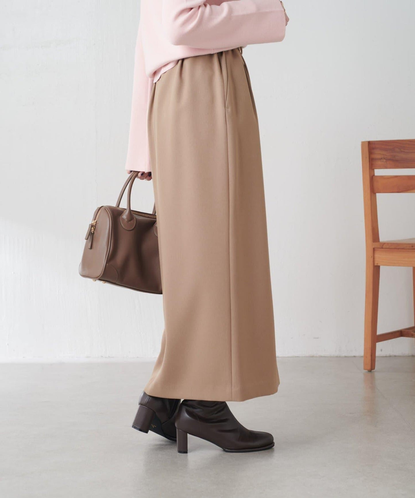 【2尺碼可選】羊毛感繫帶半身裙/可成套搭配