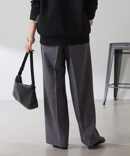 【人氣系列】亮片條紋鬆緊腰帶長褲