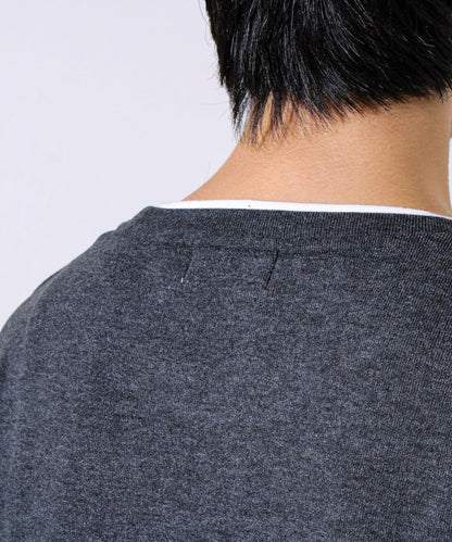 【彈力面料】拉絨假兩件套頭衫