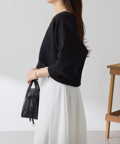 袖口羅紋2WAY蝙蝠袖針織衫