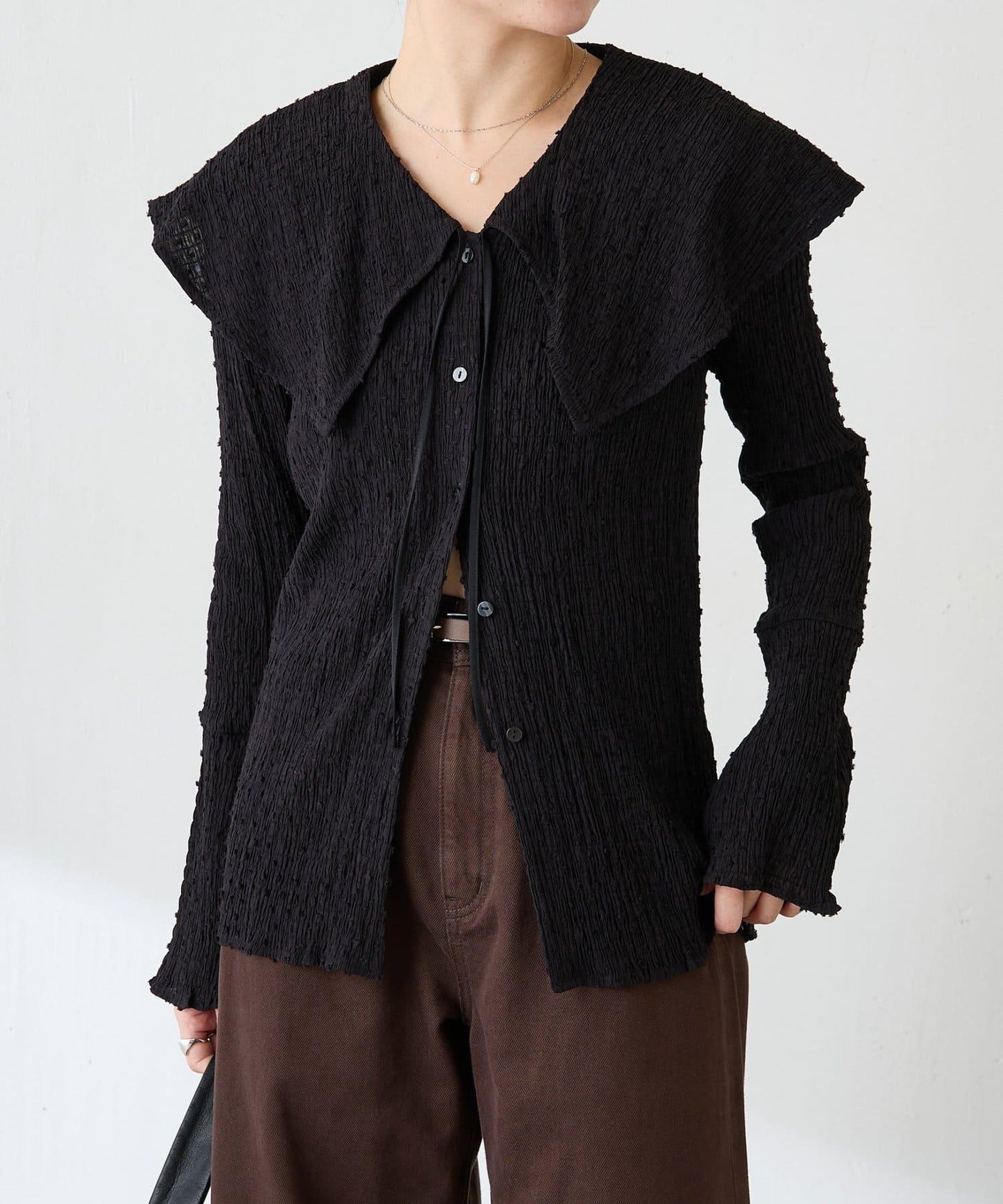 【領子可拆卸】大翻領開衫