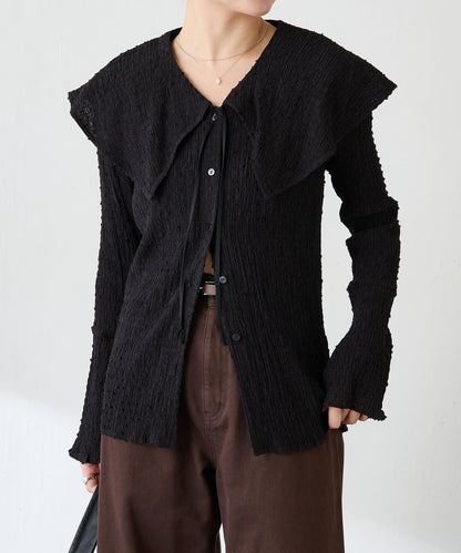 【領子可拆卸】大翻領開衫