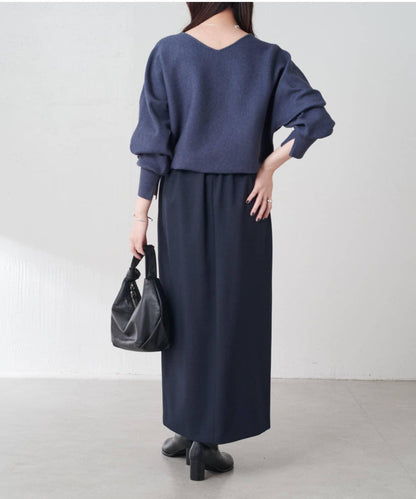 【2尺碼可選】羊毛感繫帶半身裙/可成套搭配