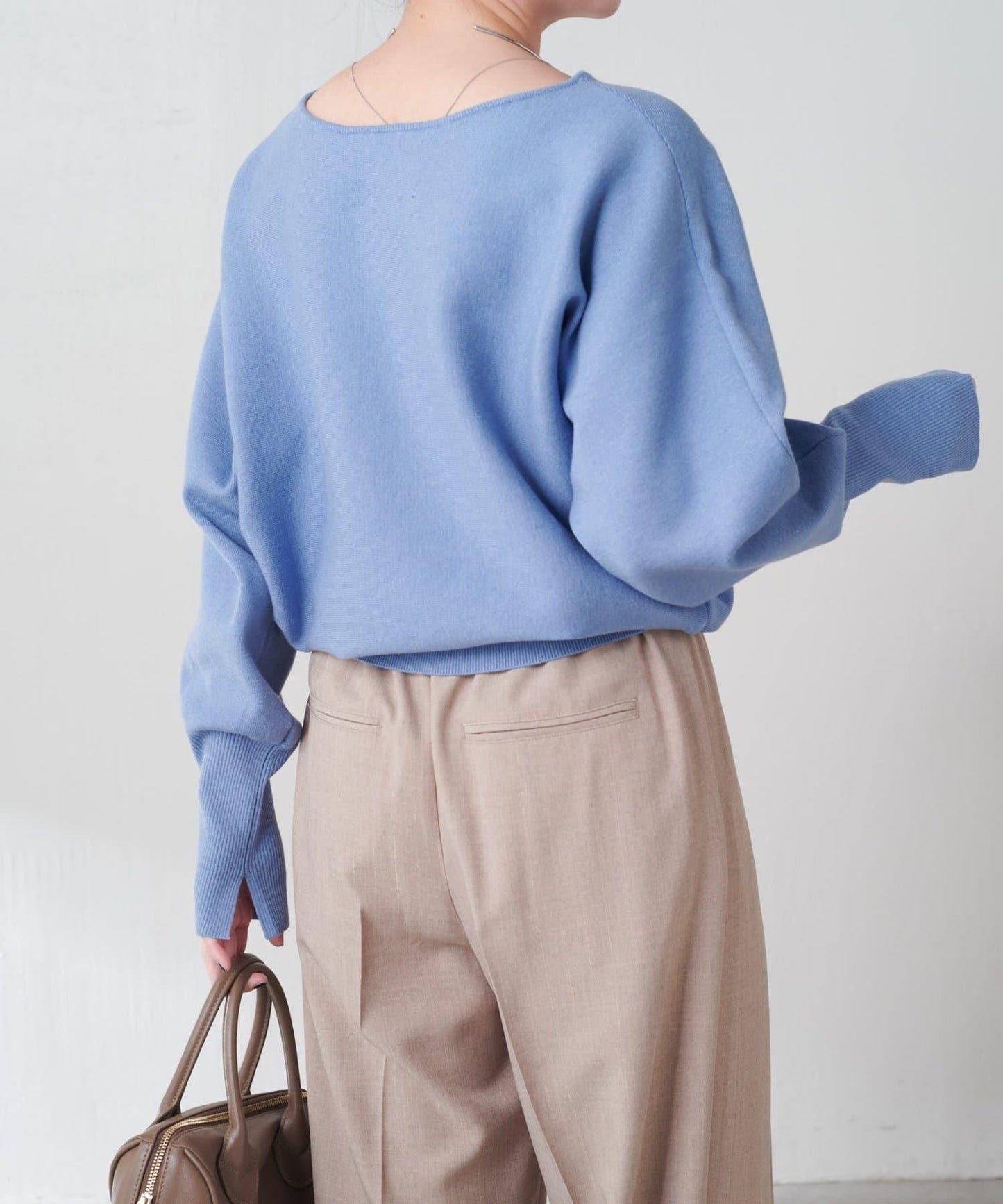 袖口羅紋2WAY蝙蝠袖針織衫