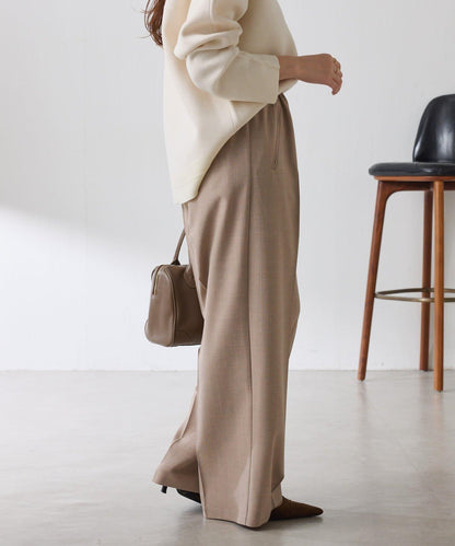 【人氣系列】亮片條紋鬆緊腰帶長褲