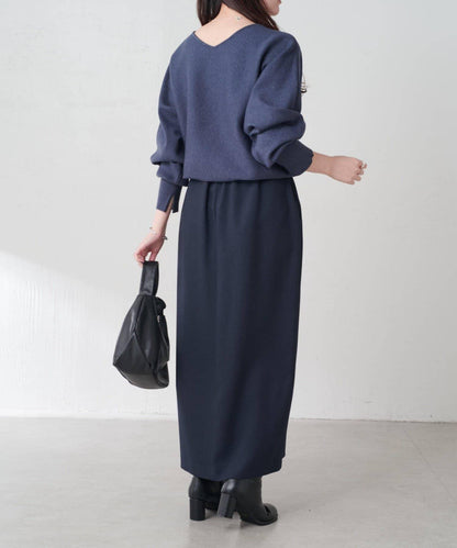 【2尺碼可選】羊毛感繫帶半身裙/可成套搭配