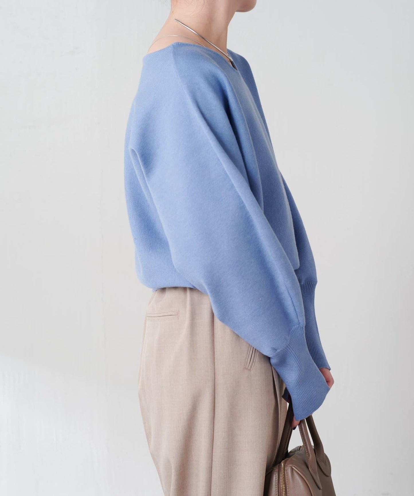 袖口羅紋2WAY蝙蝠袖針織衫