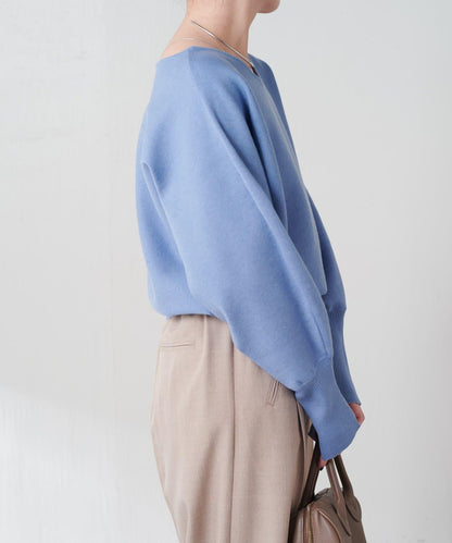 袖口羅紋2WAY蝙蝠袖針織衫