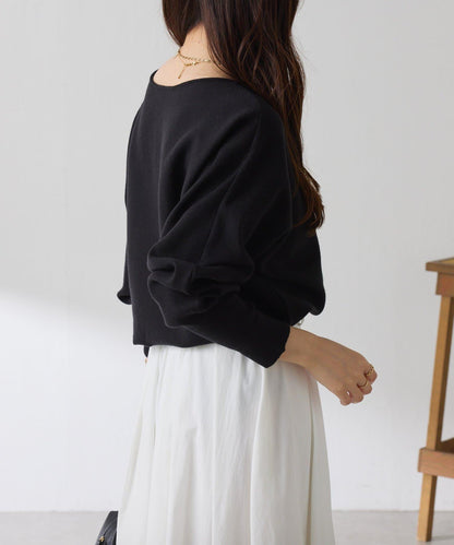 袖口羅紋2WAY蝙蝠袖針織衫