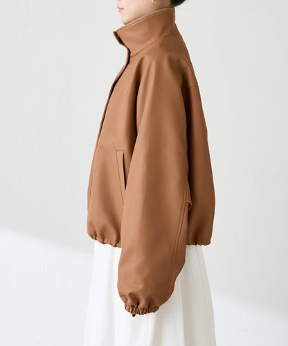 【高級感】仿皮繡花立領夾克