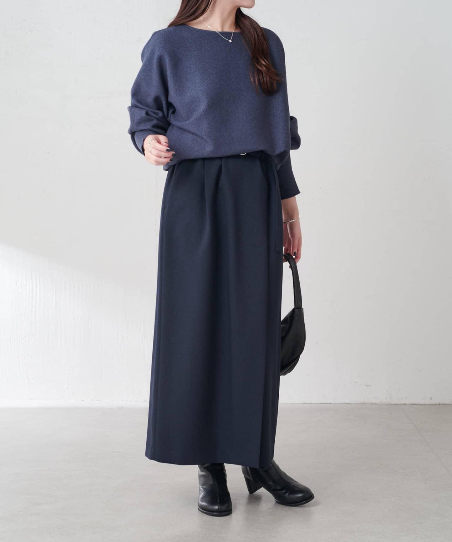 【2尺碼可選】羊毛感繫帶半身裙/可成套搭配