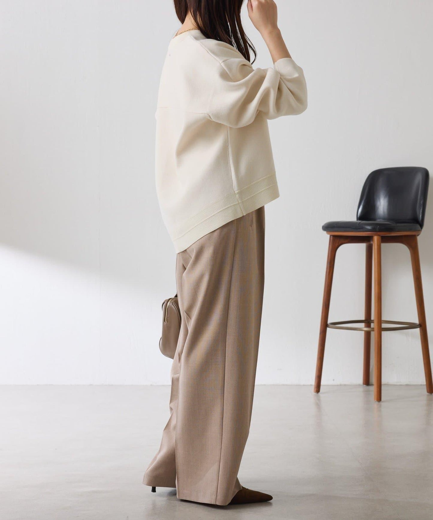 【人氣系列】亮片條紋鬆緊腰帶長褲