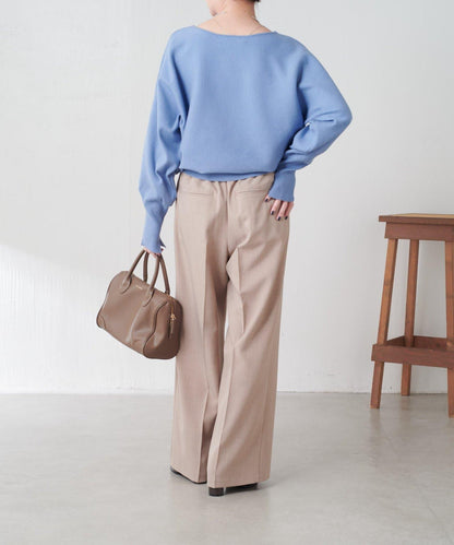 袖口羅紋2WAY蝙蝠袖針織衫