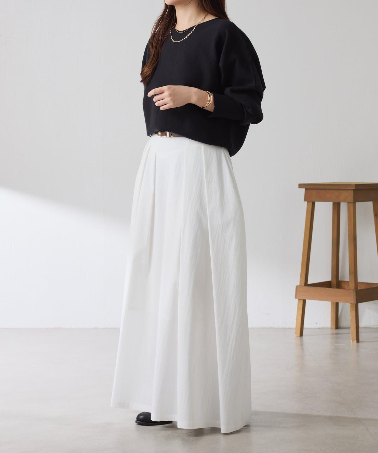 袖口羅紋2WAY蝙蝠袖針織衫