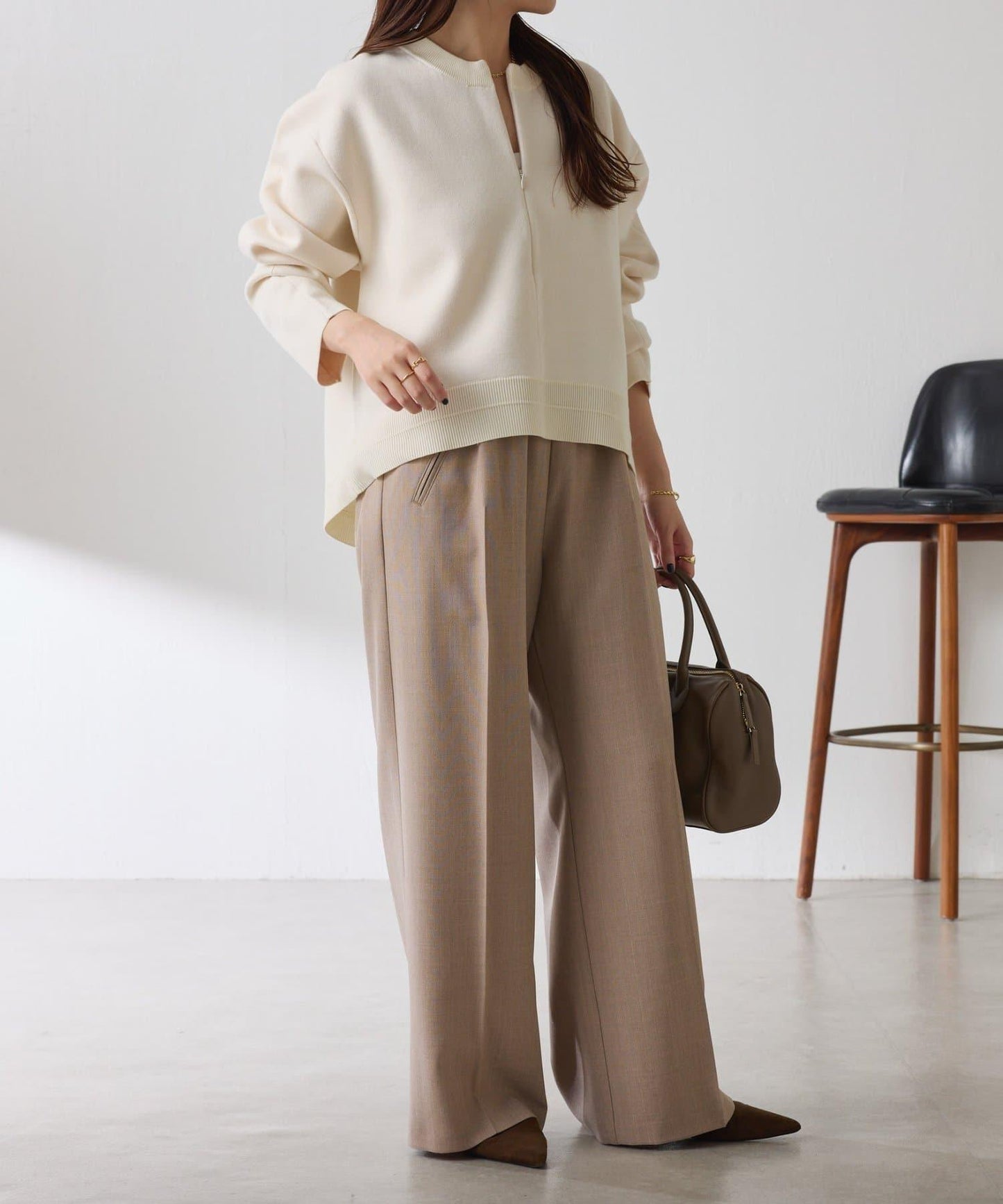 【人氣系列】亮片條紋鬆緊腰帶長褲