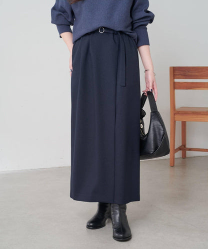 【2尺碼可選】羊毛感繫帶半身裙/可成套搭配