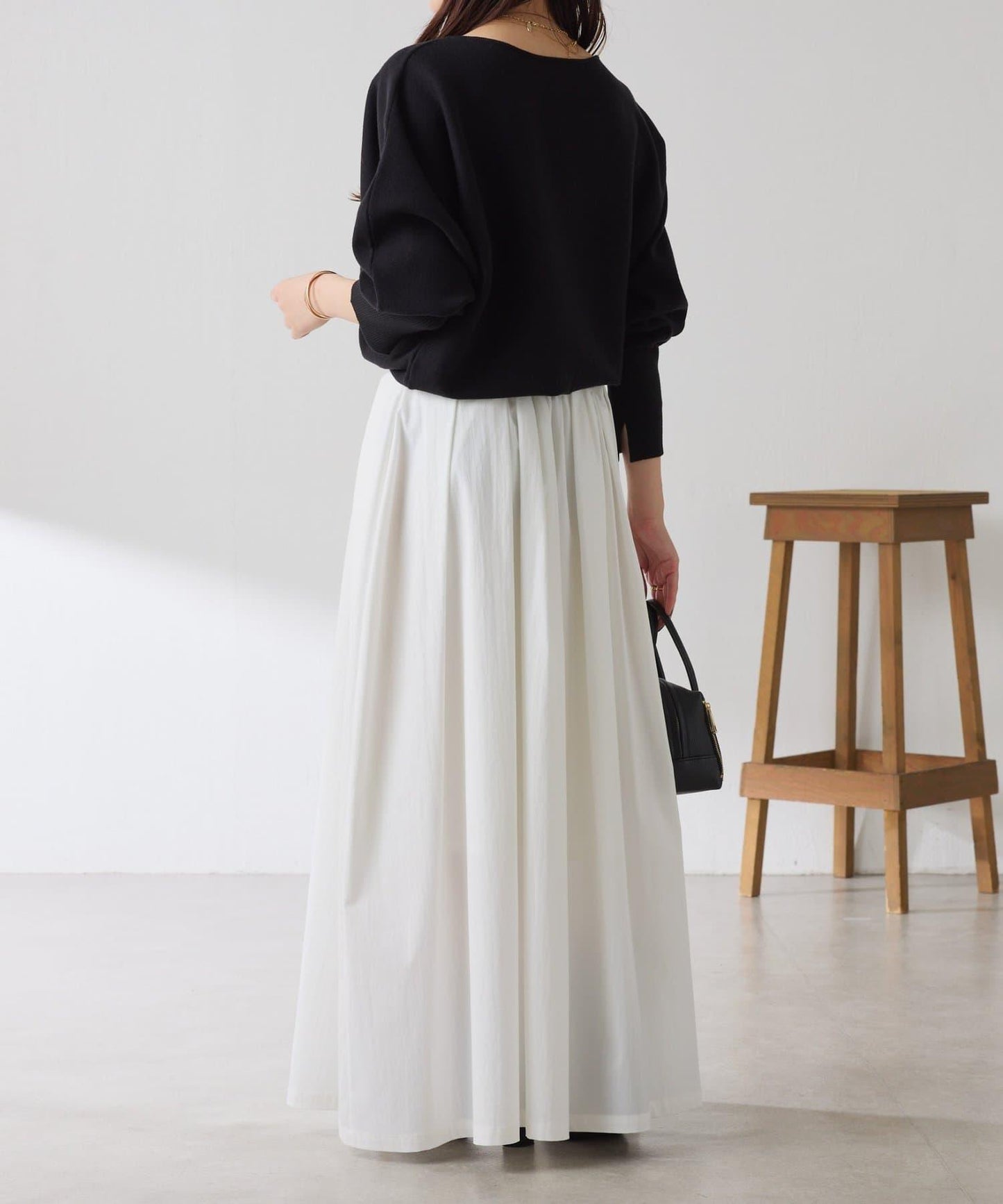 袖口羅紋2WAY蝙蝠袖針織衫