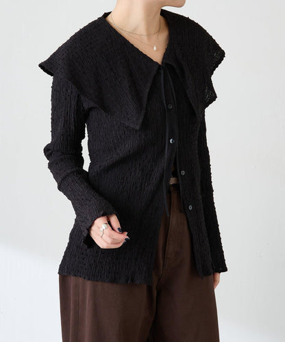 【領子可拆卸】大翻領開衫