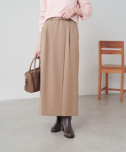 【2尺碼可選】羊毛感繫帶半身裙/可成套搭配