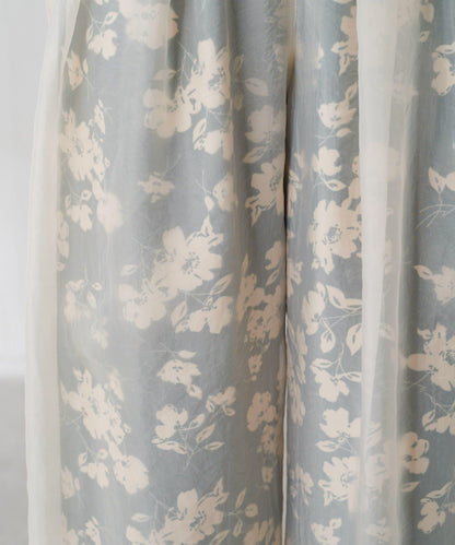 【輕薄遮身◎】輕薄疊穿花卉圖案褲