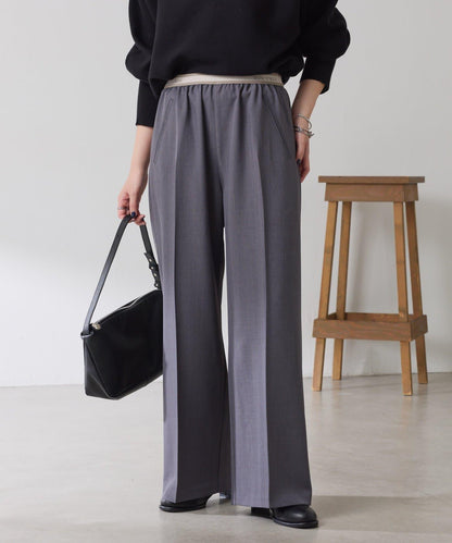 【人氣系列】亮片條紋鬆緊腰帶長褲