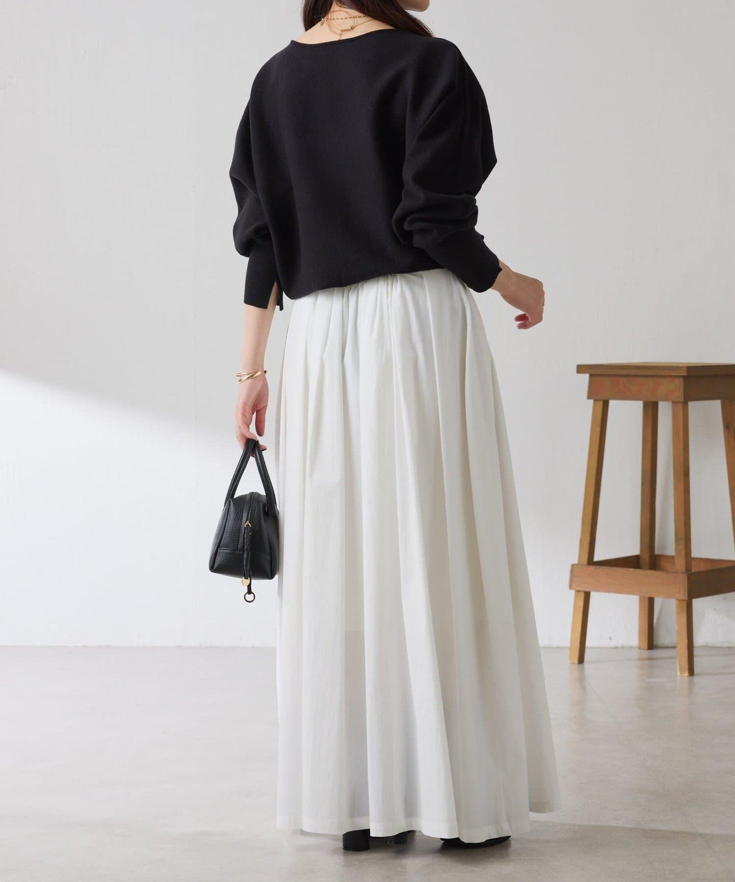 袖口羅紋2WAY蝙蝠袖針織衫