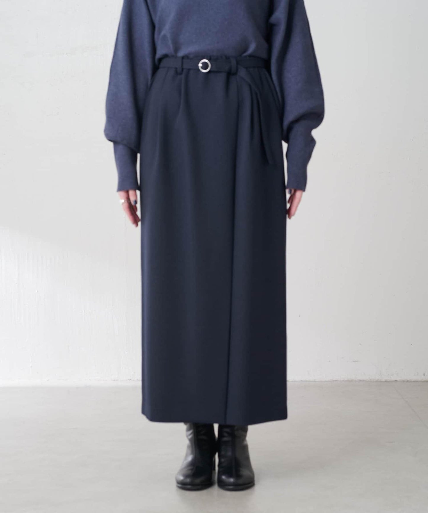 【2尺碼可選】羊毛感繫帶半身裙/可成套搭配