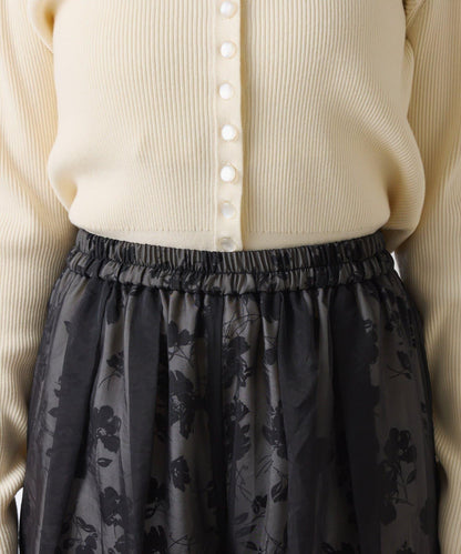 【輕薄遮身◎】輕薄疊穿花卉圖案褲