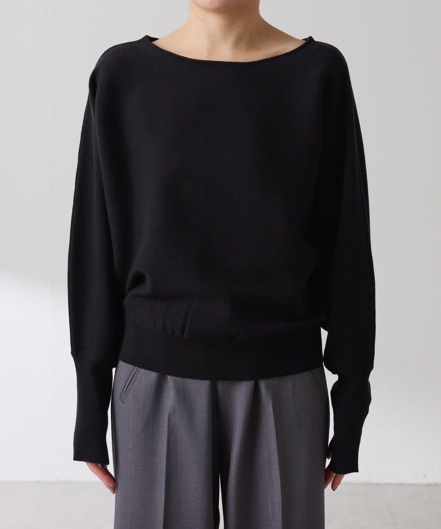 袖口羅紋2WAY蝙蝠袖針織衫